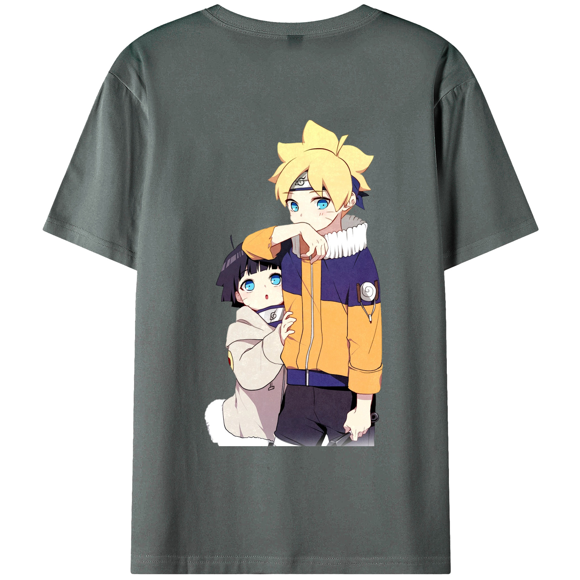 （画像用） NARUTO -ナルト- うずまき ボルト Uzumaki Boruto 綿100％ メンズ半袖Tシャツ（バックプリント） 通気性